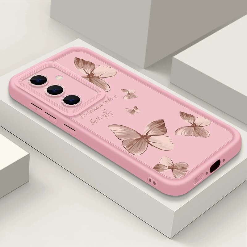 Gold Butterfly Soft TPU Case For Samsung Galaxy A55 A54 A15 A14 A16 A35 A53 A25 5G S25 S24 S22 Ultra Plus S23 FE Phone Cover