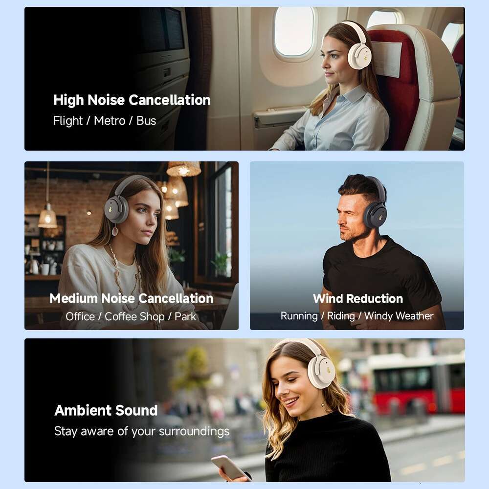 Edifier H9 Active Noise Cancelg Wireless Headphones Bluetooth 5.4 Headset Hi-Res Audio 75H Battery Life Foldable Design