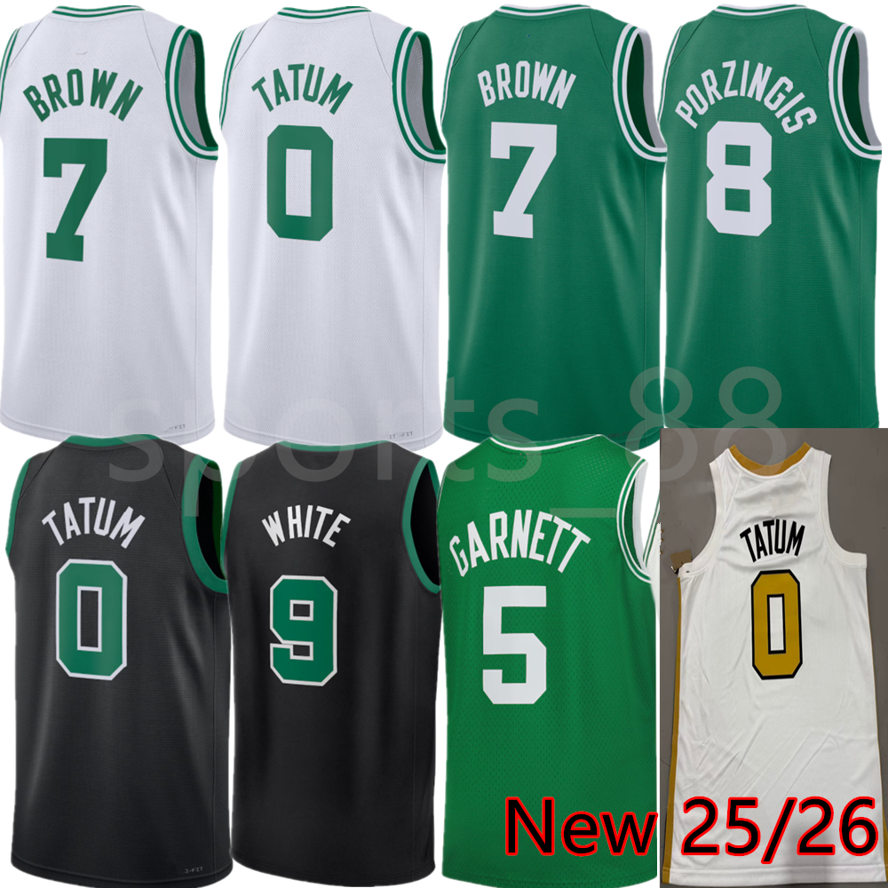 Celti Custom Basketball jerseys Jayson Tatum Jaylen Brownn Jrue Holiday Derrick White Kristaps Porzingis Payton jersey