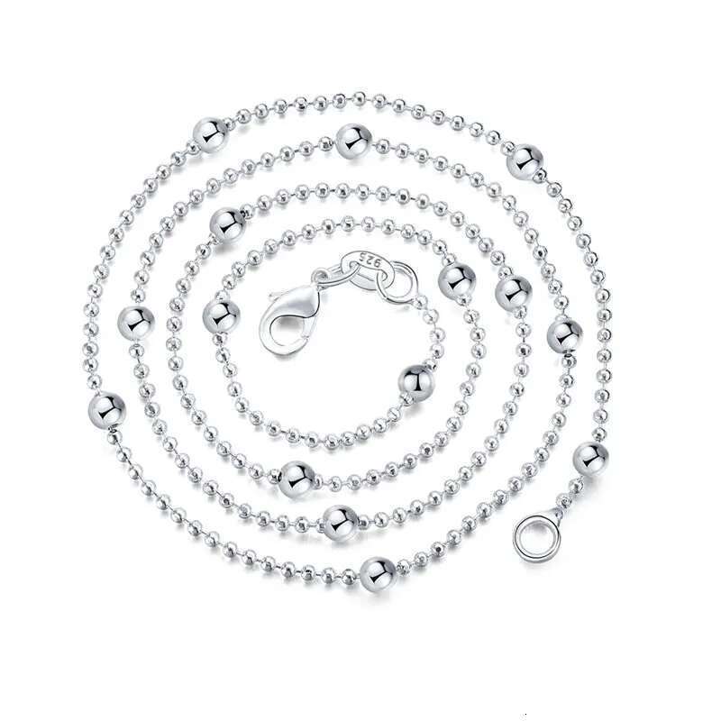 Charm Sterg Sier 16-24 Inches Fine Sweater Bead Chain Women Necklace For Fashion Temperament Jewelry Party Wedding