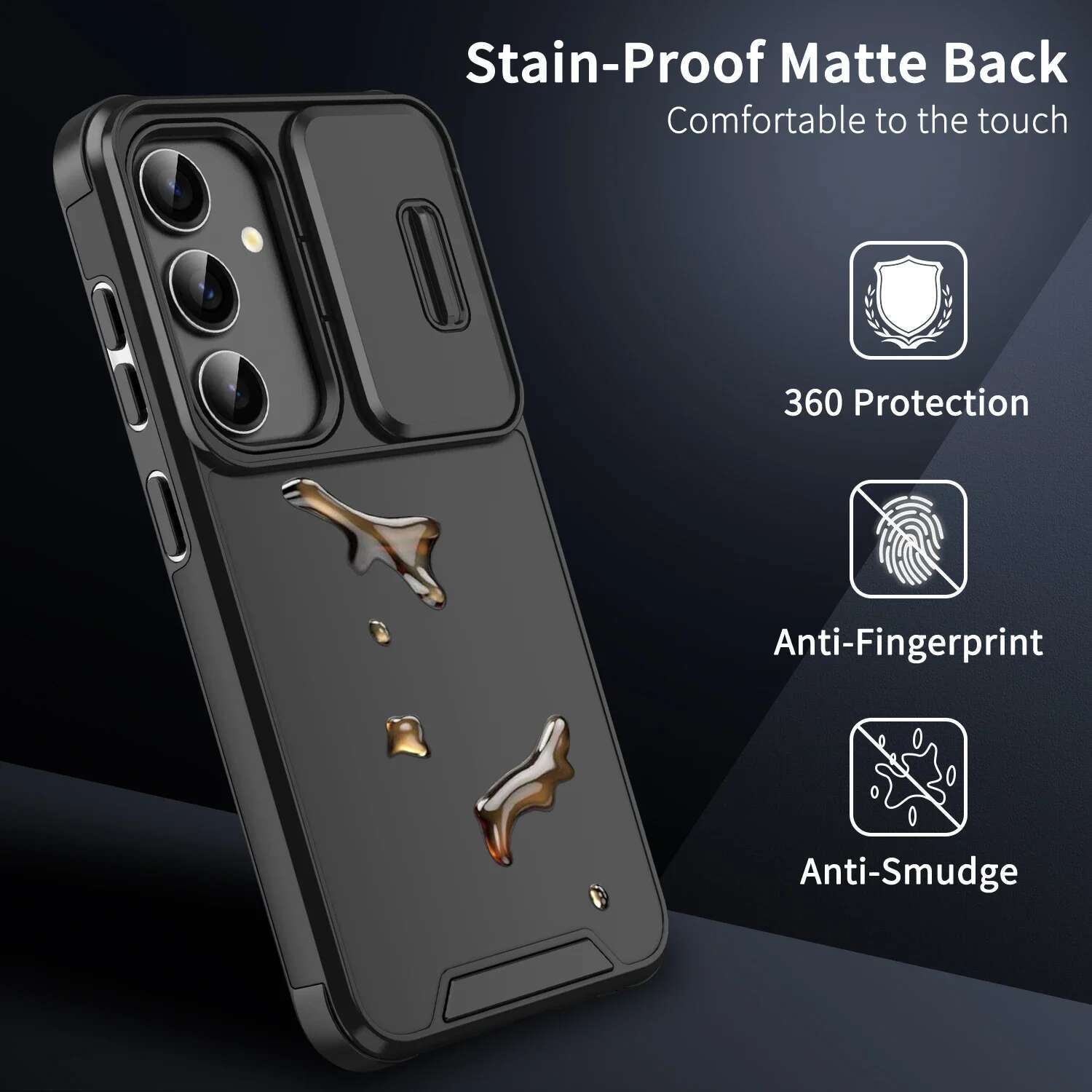 Slide Camera Phone Cover For Samsung Galaxy S25 S24 S22 Ultra Plus S23 S21 FE S25Ultra S24Ultra 5G Case Silicone Coque