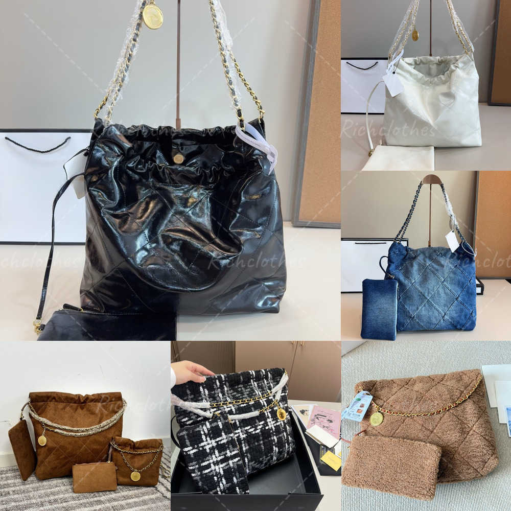 Luxury Tote Designer Bag Underarm Bag 22bag Fashion Casual Drawstring Bag Womens Leather Large Capacity Crossbody Shoulder Bag CC Shopping Tote Handbag