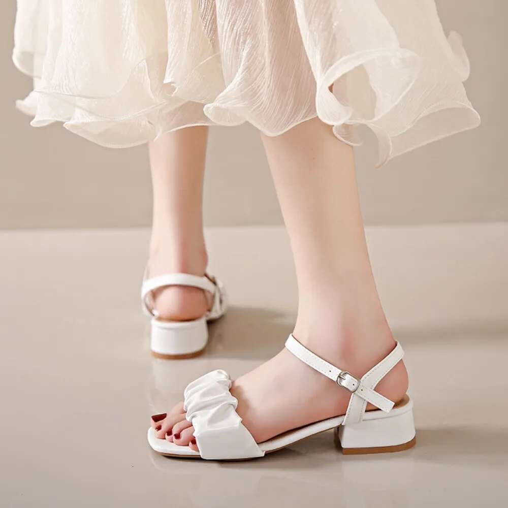 2025 Summer New Women's Designer Fashion Sandals Lace up Square Toe Dress Shoes