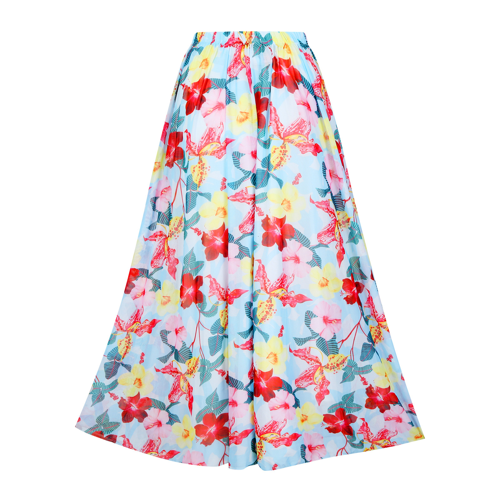 2025 New Split Women's Bohemian Style Printed Long Skirt Swimsuit