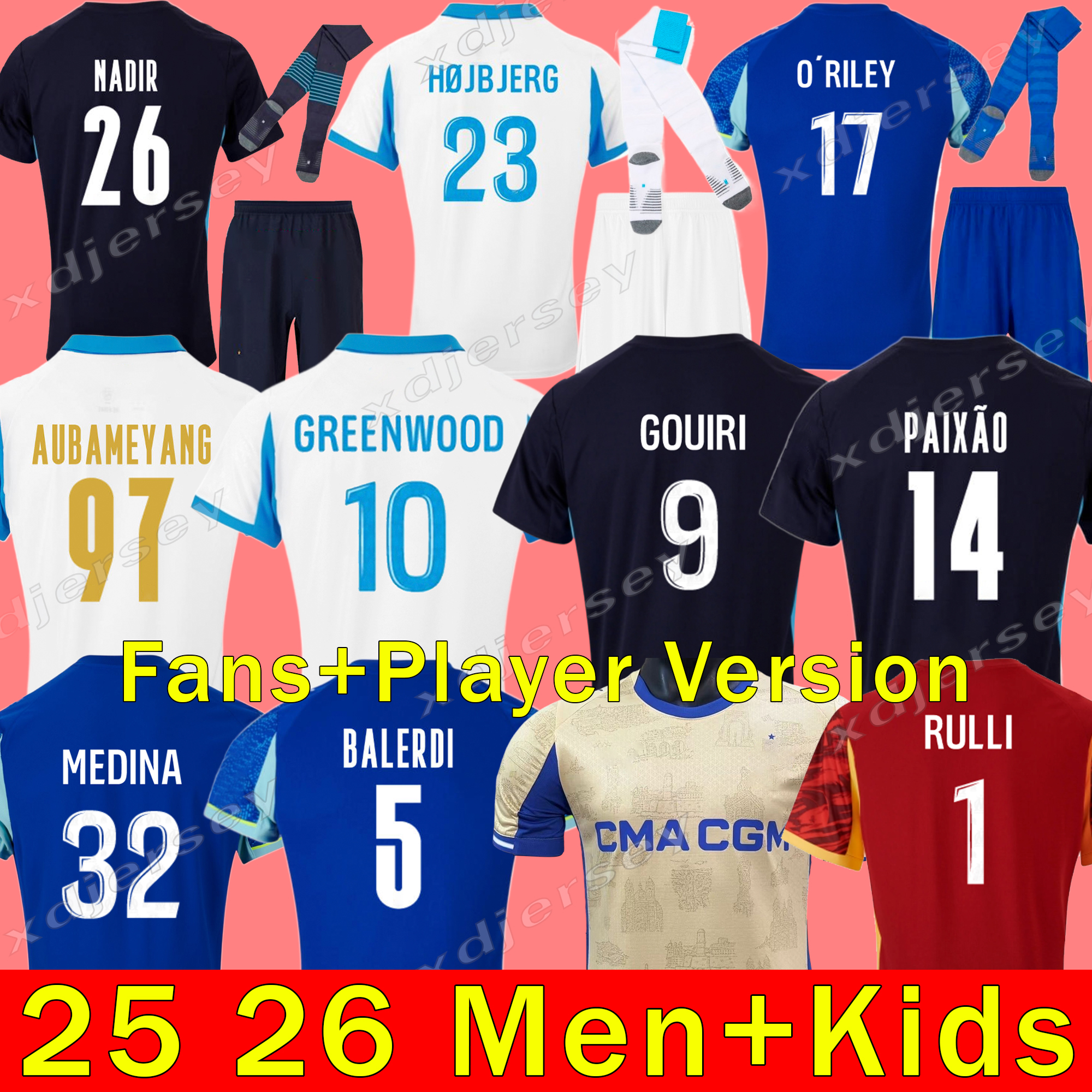 25 26 maillot de foot GREENWOOD 125th Anniversary Soccer jerseys OUNAHI harit 2025 2026 OM man and KIDS football shirt hommes enfants BALERDI RONGIER FANS player