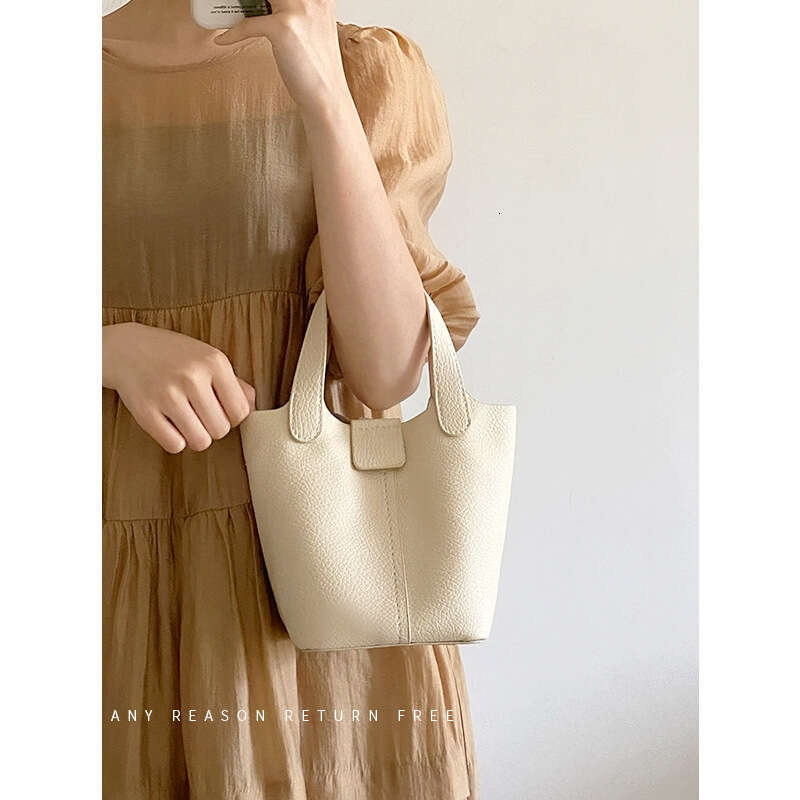 Women's PU Soft Leather Handbag Small Summer New Trendy Ins Casual Bucket Versatile Shoulder Crossbody Bag