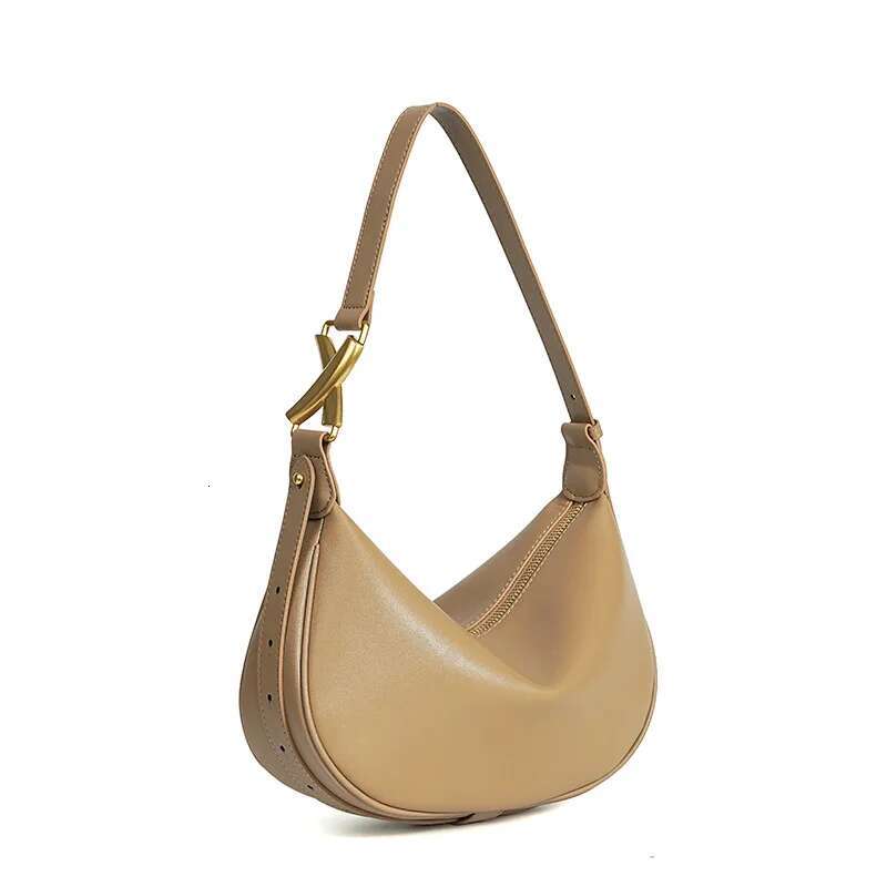 Women's Genuine Leather 2024 New One-Shoulder Underarm Crescent Cowhide High Sense Large Capacity Crossbody Dumpg Bag