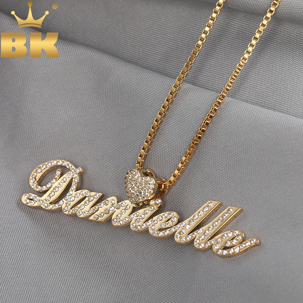THE BLING KING Custom Stainless Steel Name Choker Personalized Heart Letters Pendant Necklace Accessories For Women Jewelry 251105