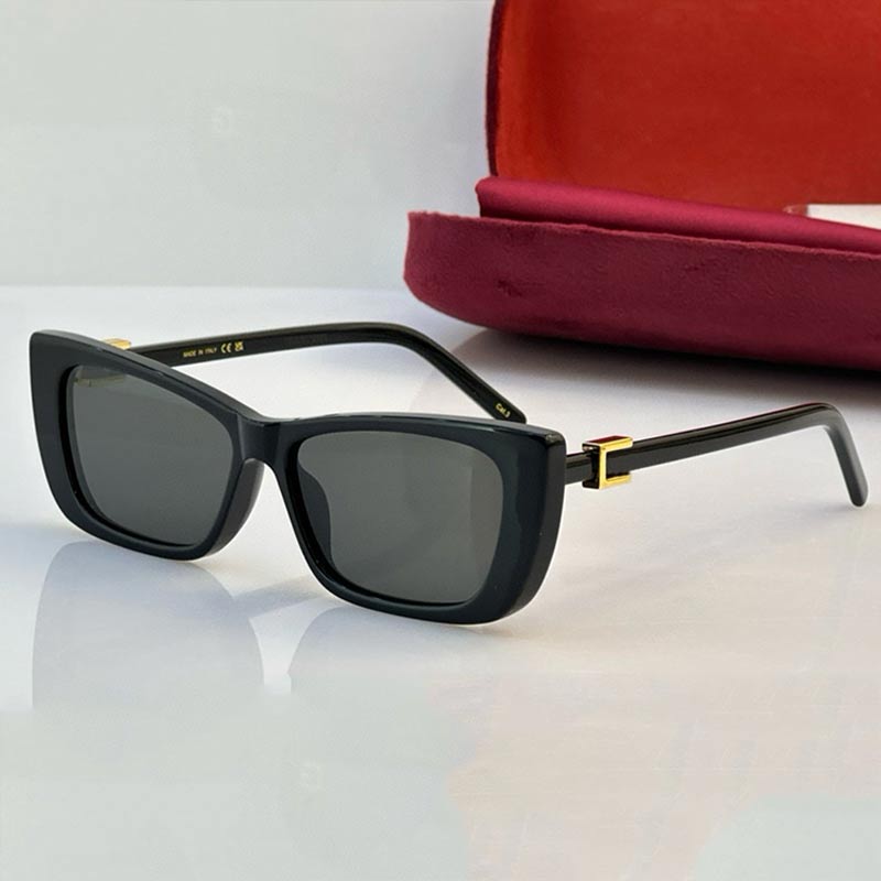25SS Women Cat Eye Sunglasses Luxury Brand Designer Women Sunglasses Black Acetate Cat Eye Thin Frame G-Logo Polarized Anti Radiation Lens Fashion Miss Glasses 1681S