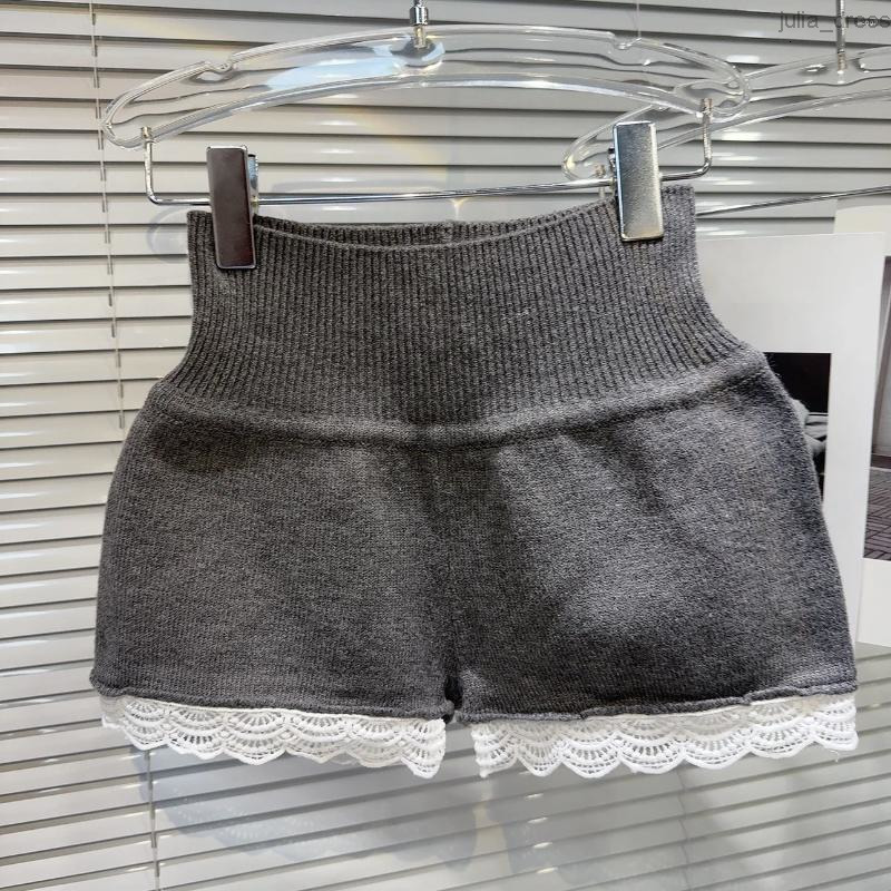 Womens Tracksuits 2024 Autumn Arrival Lace Petals Knitted Cardigans Short Coat High Waist Shorts Two Piece Set Outfits