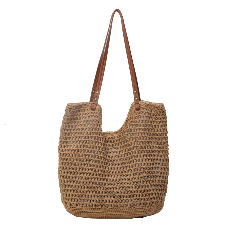 designer bag Large capacity lazy style handbag for women in spring single shoulder seaside vacation beach bag woven commuting tote bag coachtotebag