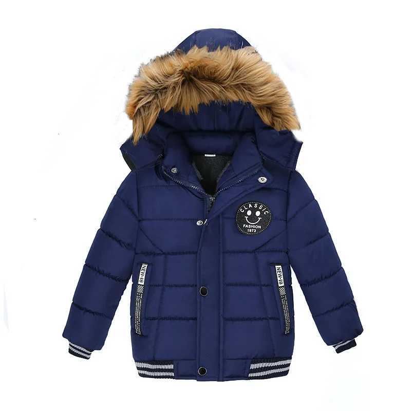 2025 Winter Children Warm Clothing Boys Down Jacket Baby Polyester Fiber Hooded Coat Thicken Outerwear Kids Solid Color ParkaT251106
