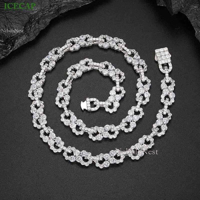 By testing designer necklace Tennis Necklace Moissanite Dia Sterg Sier 10mm Cross Star Cuban k chain for men and girls gifts