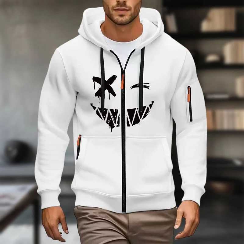 Mens hoodies sweatshirts spring and autumn casual solid-color printed zipper hoodies sportswear long-sleeved hoodies sweat W251106