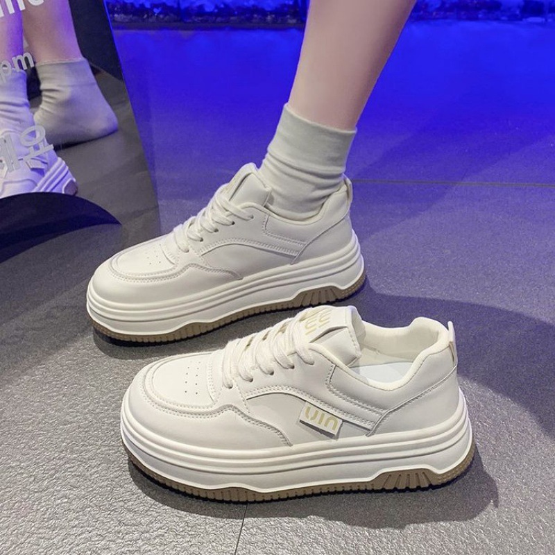 designer shoes 2025 Women's sporty, fashionable casual platform thick-soled all-match round-toe lace-up sneakers style for spring and autumn