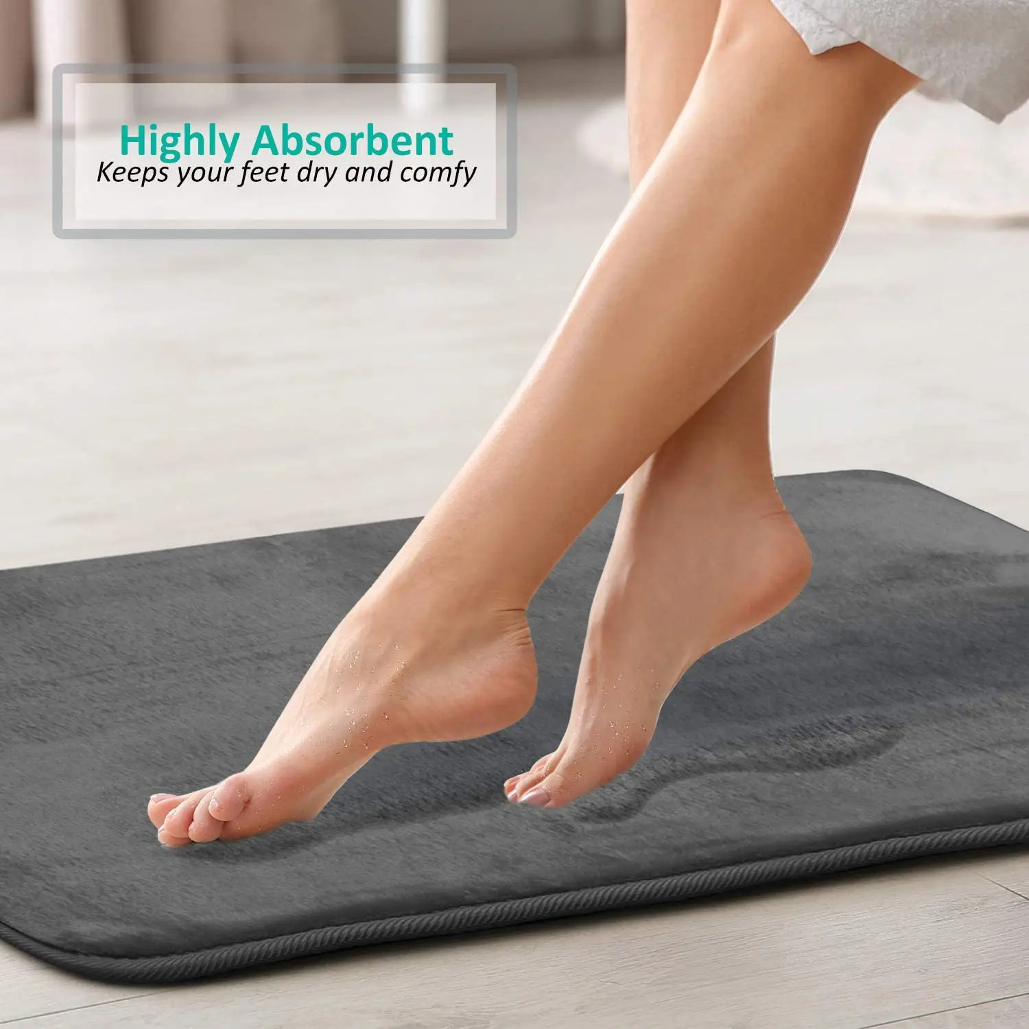 3PC Bathroom Rugs Velvet Memory Foam NonSlip Bath Machine Wash Dries Quickly Ultra Soft Mats for Bedroom kitchen 251106 - view 4