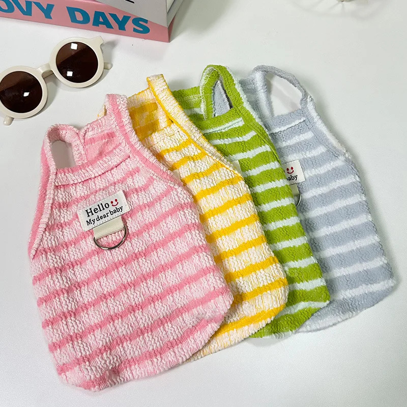 Pet Colored Striped Suspender Thin Sleeveless Clothes for Dogs Cats Spring Autumn Summer Teddy Cooling Vest for Dog 250402