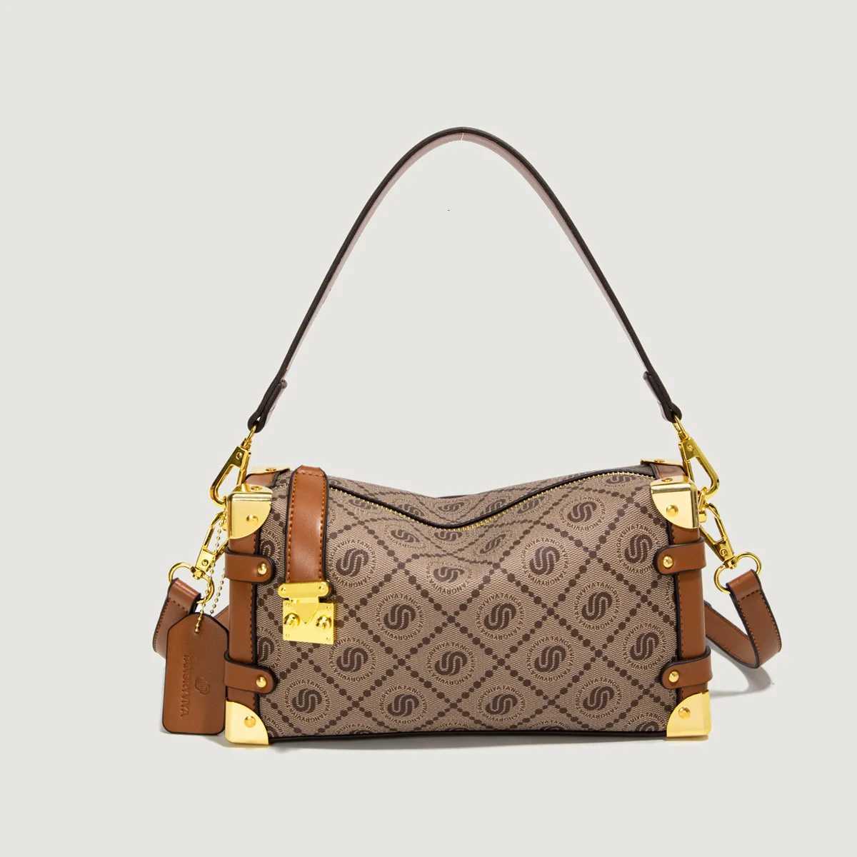 2025 New Arrival Womens Box Shoulder/Crossbody Bag - Dopamine Print Soft Leather High - End Details Handheld OptionW251106