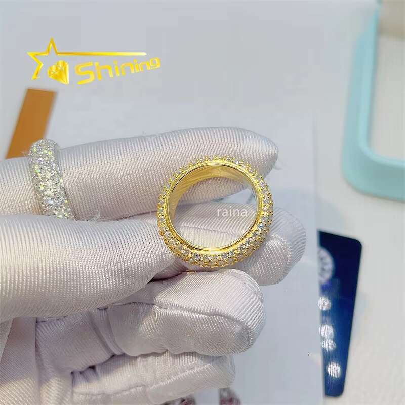 Pass Diamond Tester Rings Jewelry Women 925 Sterling Silver Custom Vvs Moissanite Ring