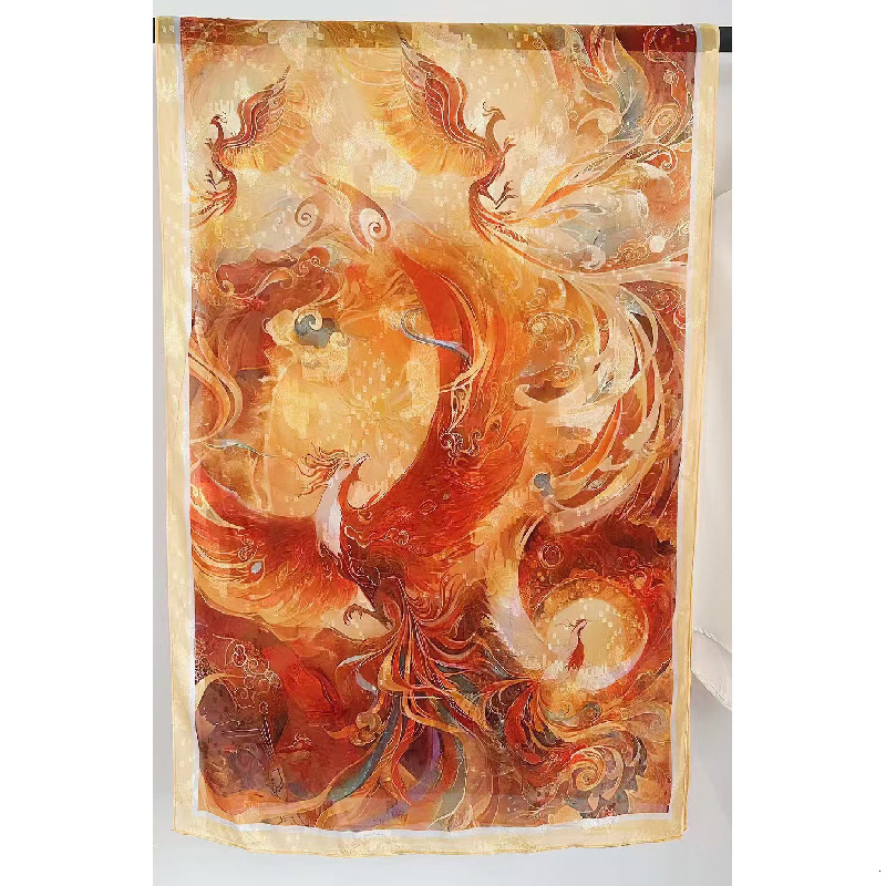 Dunhuang Elegant Cultural Creative Xiangyun Silk Cut Flower Strip High-end Shawl for Women Summer Thin Long Scarf Beach ddmynov