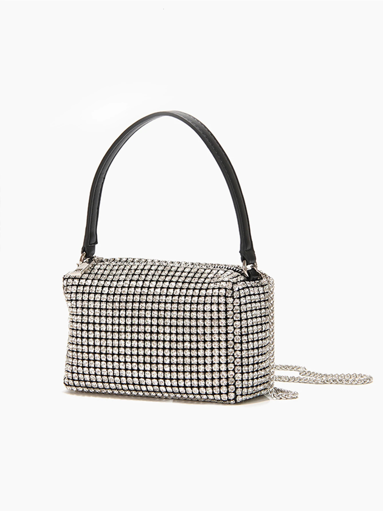 Fashion banquet and dinner diamond bag high-end shiny diamond full diamond handbag underarm bag chain bag simple party 251106
