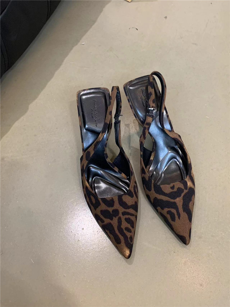 New Women fashion high-end sexy high heels leopard print retro elegant slim heel pointed sandals classic trend party banquets daily