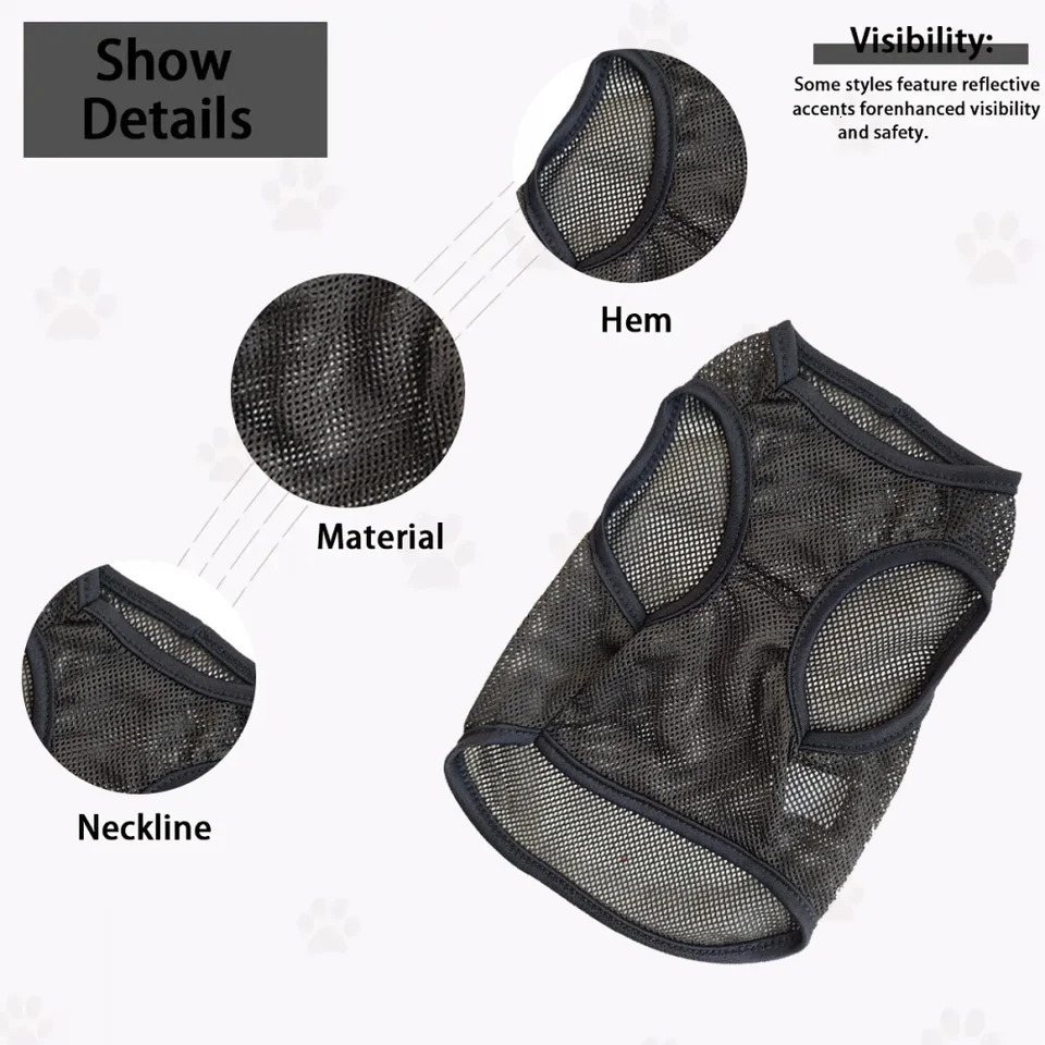S-2XL Queen Cat/Dog Print Cat Dog Breathable Mesh Vest Small Dog Top 250402