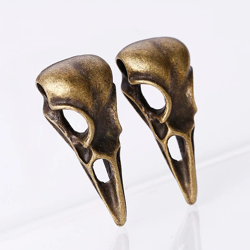 5 piecesbatch pendant DIY handmade jewelry alloy 3D hollow skull bird head accessories making charm 250325