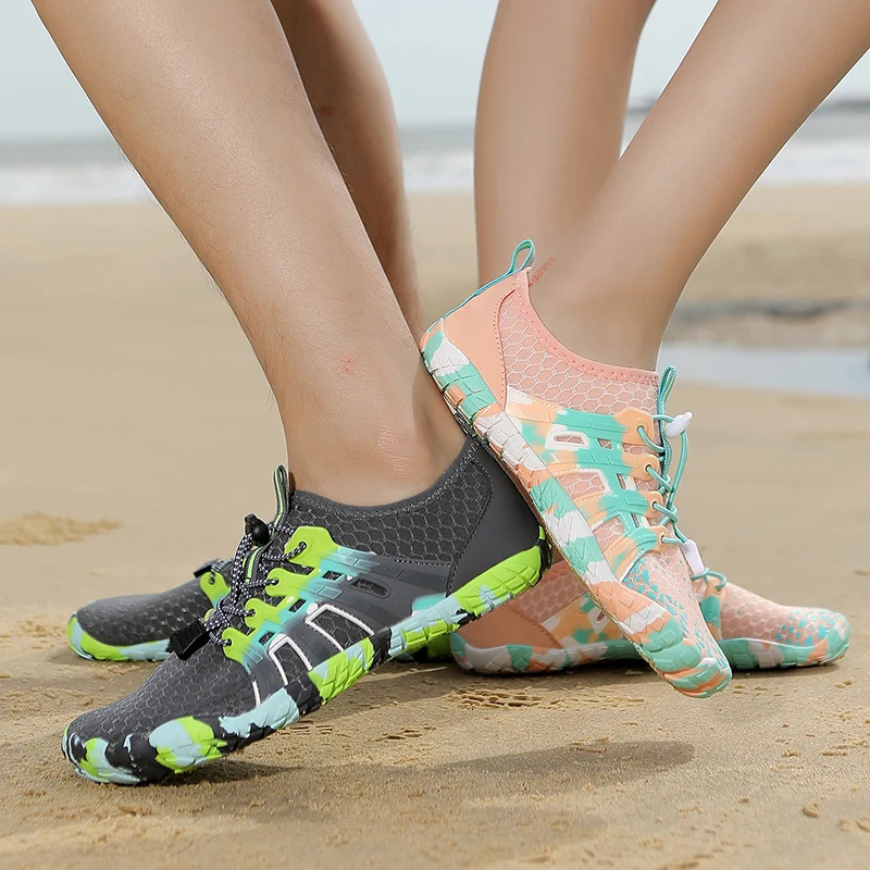 Men Women Water shoes Upstream Wading Swimming Barefoot Five Fingers Aqua Shoes Colorful Beach Seaside Light Unisex Sneakers 250402