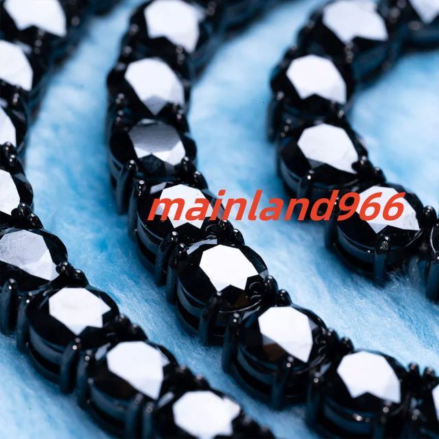 Top Grade 6MM Moissanite Black Diamond Hip Hop Tennis Chain Gold Rhodium Plated New Arrival Best Price for Gift and Party