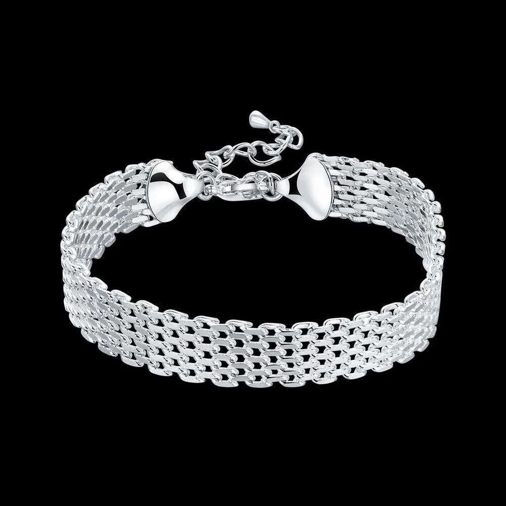 Hot new sterg sier Bracelets for women Exquisite fashion weaving chain Wedding party Christmas gifts Jewelry