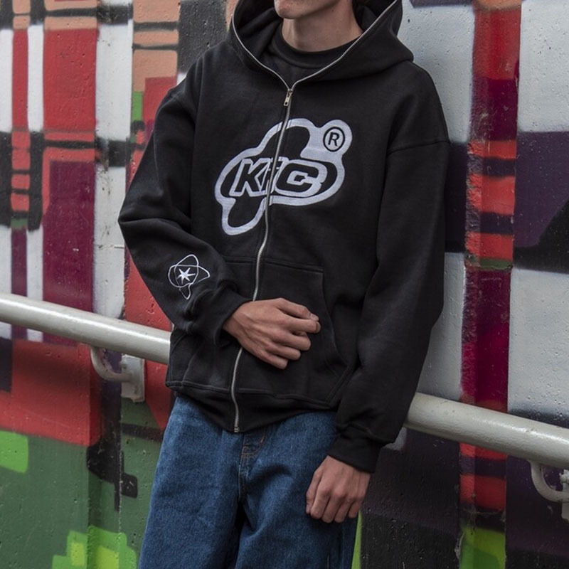 Men's designer hoodieLetter Printed Harajuku High Street hoodies women Sweatshirts Y2K parke Streetwear Hip Hop Gothic zip up hoodie Loose Jacket