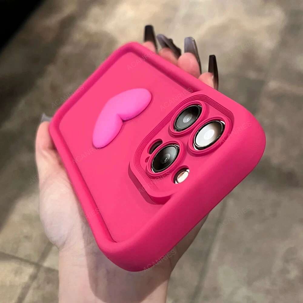 A 55 35 25 15 05S Cute Love Heart Matte Case For Samsung Galaxy A55 A35 A25 A15 A05S A54 A34 A24 A14 4G 5G Silicone Back Cover