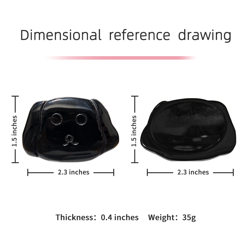 Dog-shaped peace stone, natural crystal handheld stone, basalt crystal, Regi therapy, stress-reducing thumb stone, tactile stone