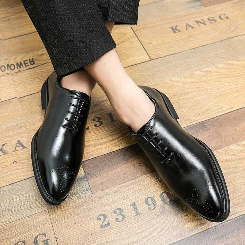New red sole Brogue hot for black business men formal shoes lace laces round toes spring/autumn sizes 38-46 Z250402