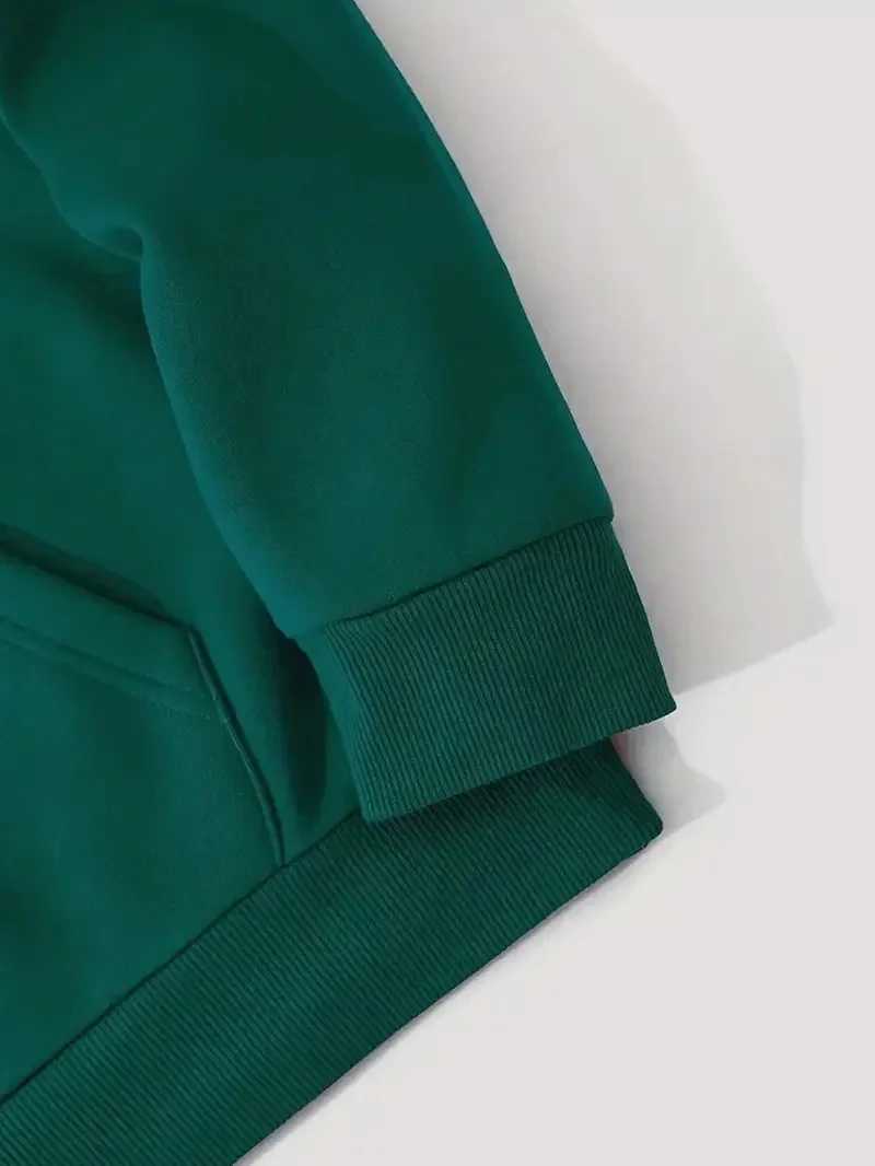 Mens autumn and winter casual loose plus size futune letter pattern printed fleece warm long sleeved hooded sweatshirt pullover W251106