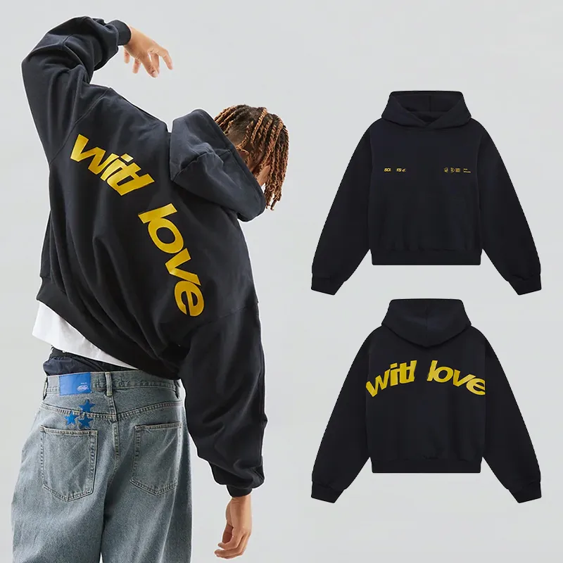 mens designer scuff hoodie High Street Harajuku men women Sweatshirts Streetwear Gothic Korean Tops Grunge Clothes Goth Oversized Hoodie S-2XL