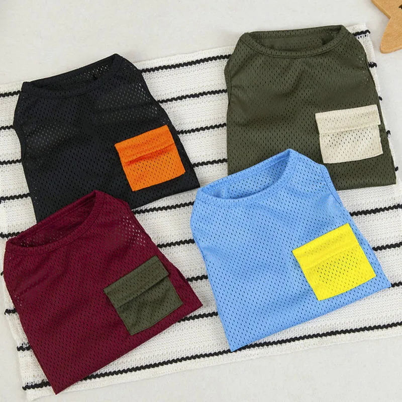 Cooling Puppy Clothes Summer Mesh Dog Vest Hoodie Sleeveless Sweatshirt For Small Medium Dogs Poodle Yorks Dog Costumes Tank Top 250402