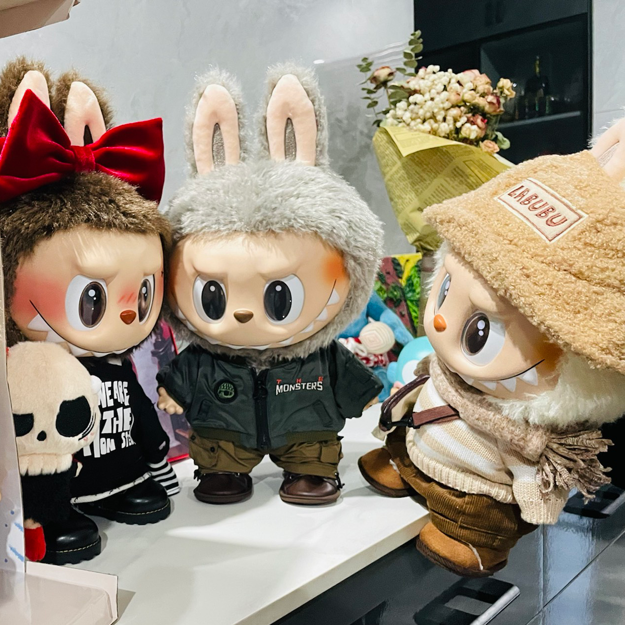 With Original Box 38Cm Big Labubu Doll Vans Jump For Joy Fall In Wild Let's Checkmate Dress Be Latte Time To Chill Mokoko Pronounce Plush Toy For