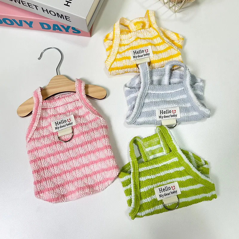 Pet Colored Striped Suspender Thin Sleeveless Clothes for Dogs Cats Spring Autumn Summer Teddy Cooling Vest for Dog 250402