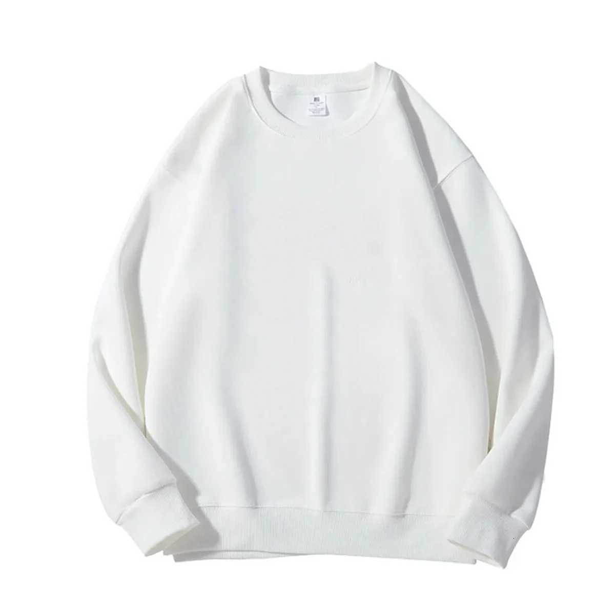 Mens Casual Loose Long Sleeve Shirt Spring Autumn O-Neck Solid Color Long Sleeve T-shirts New Male Clothes Black White W251106