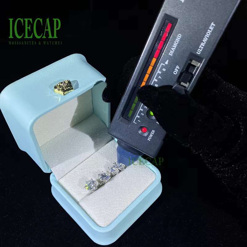 Wholesale Classic Diamond Earings Iced Out 1CT 2CT Moissanite Ear-stud 925 Silver Men Women Hiphop Fashion Earring Jewelry