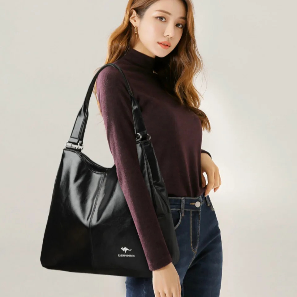 Three layer handbag womens bag mother shoulder highquality soft Pu leather 250401