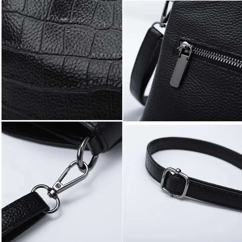 100% Genuine Leather Stone Pattern Tote Ladies Brand Handbags 2024 Shoulder Bag Crossbody Bags For Women