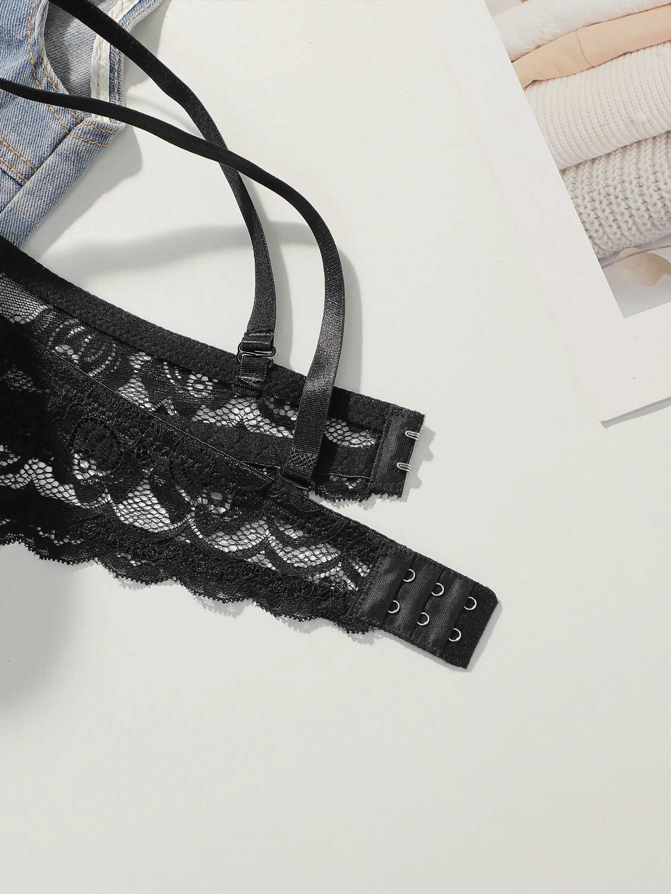 Womens sexy embroidered lace lingerie set with steel rims gathered push up straps adjustable daily comfort bra set A3112XJ251106