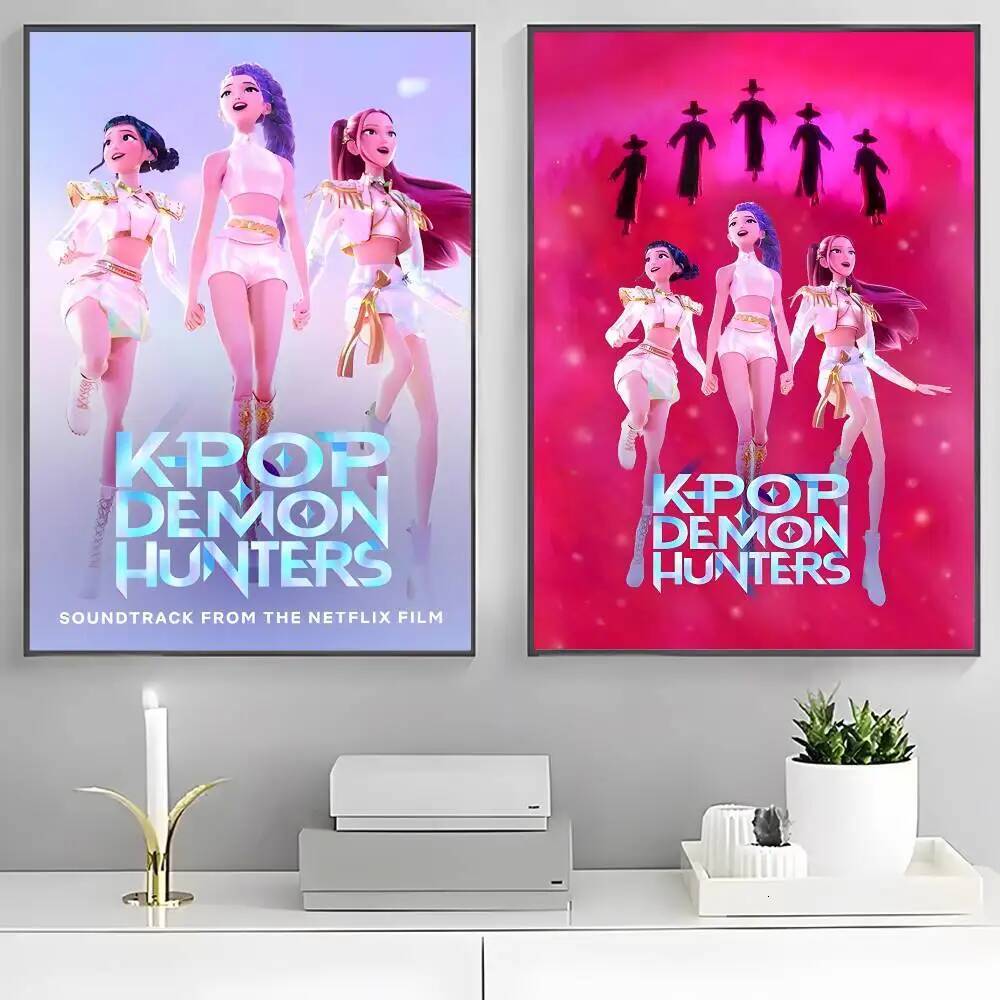 Demon H-Hunters kpop new group Poster HD sticky wall waterproof home living room bar aesthetic decor ddmydog
