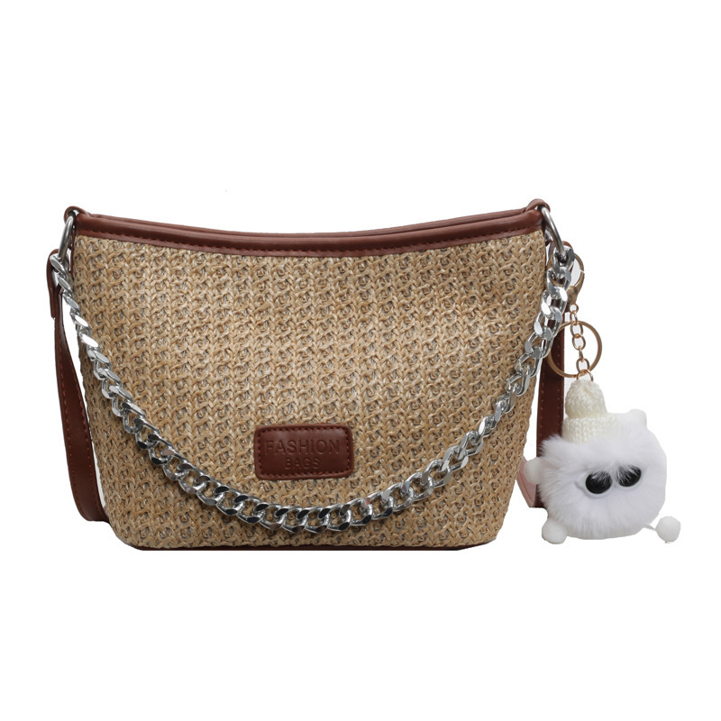 2025S Designer Women S Bag Bucket For Women Chiond Rainbow Color Summer Style Shoulder Bag Versatile New Woven Crossbody Bag