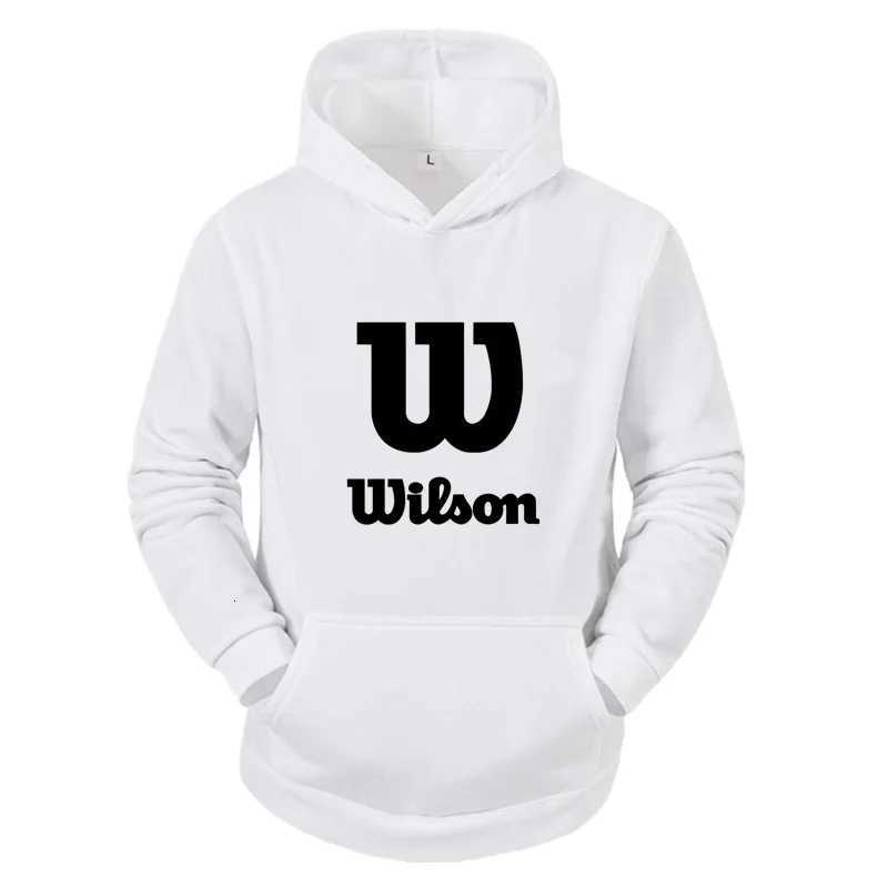 Autumn/Winter Wilson Letter Printed Fashionable Mens Casual Hoodie with Micro Elastic Fabric and Kangaroo Pocket Hoodie W251106