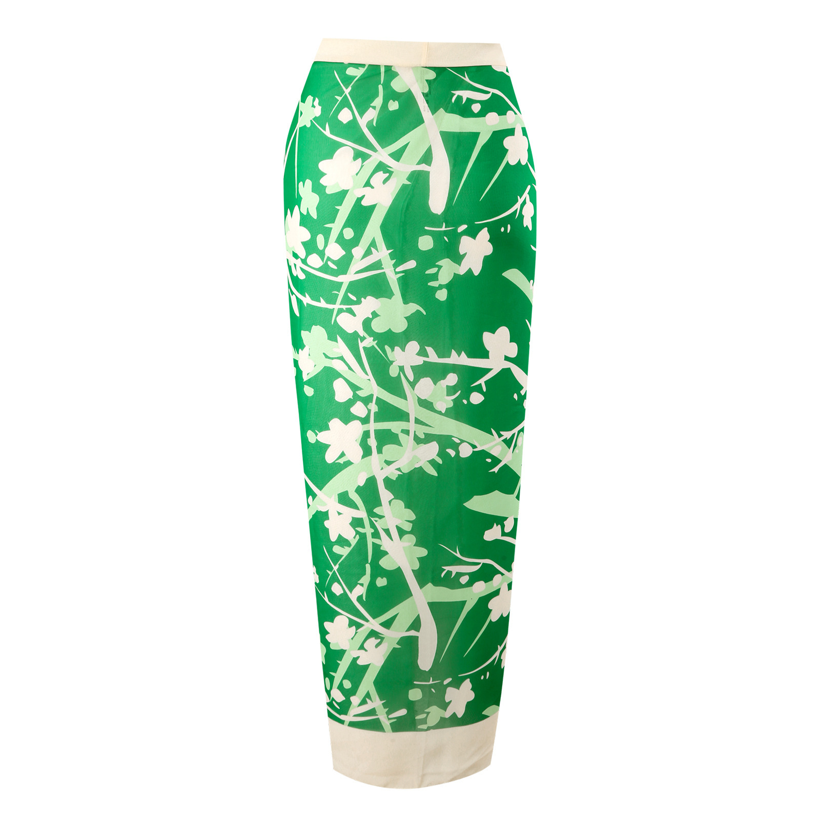 New one-piece swimsuit for women, conservative coverage, slimming effect, floral decoration, mesh wrapped skirt set, swimming suit