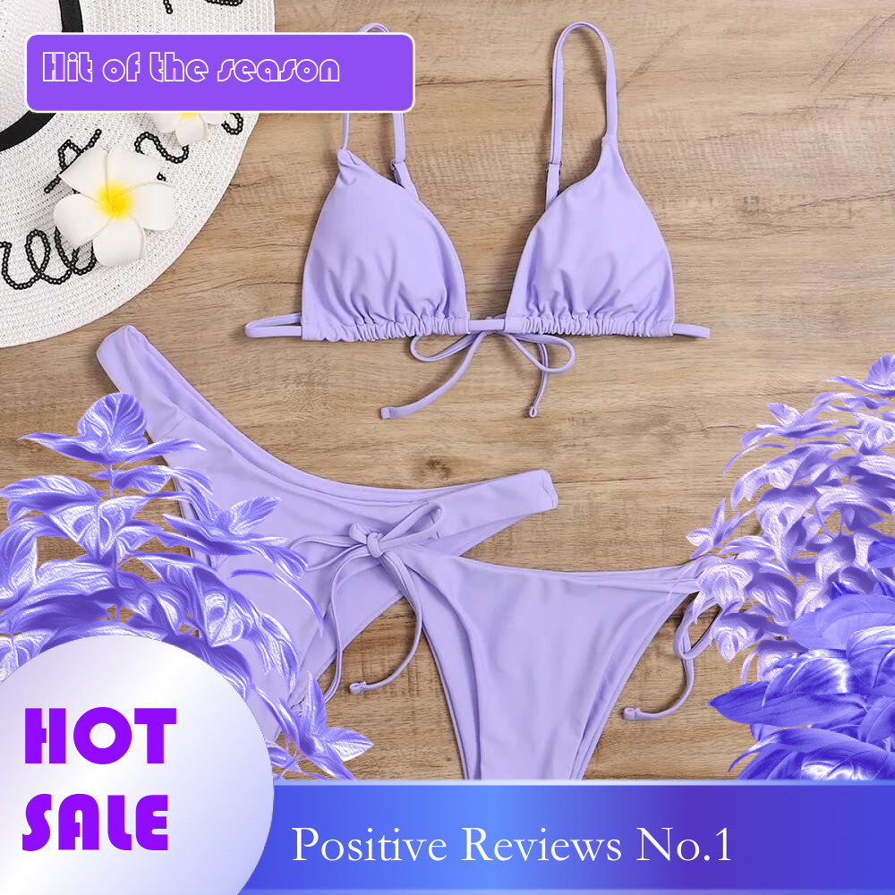 Dongdumaoyi Summer Piece Bikini Set Women Solid Green Purple Push Up Bra Thong Swimsuit Brazilian Beach Bathing Suit Swumwear Biquini